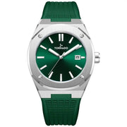Tornado-TORNADO Aurora Twilight T23003-SSHH Analog Quartz Green Dial Silicone Strap Men's Watch-Wristbear-1