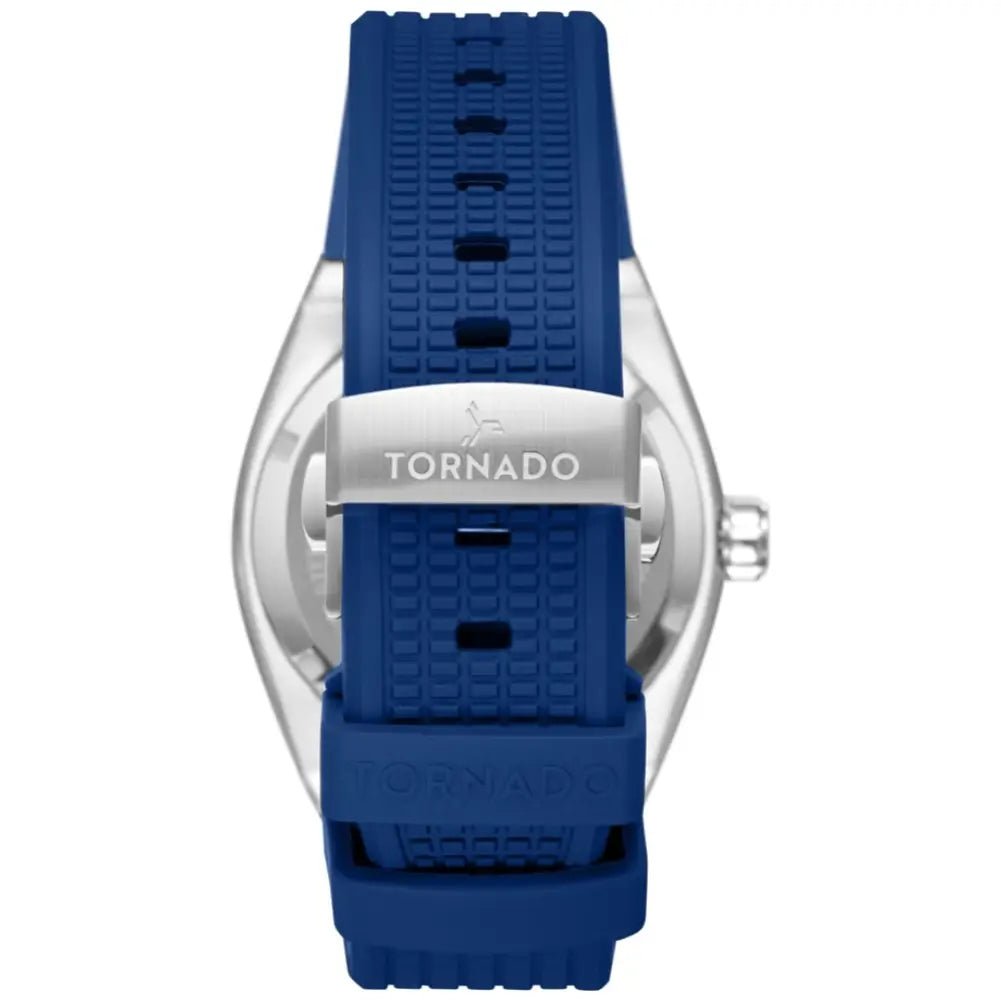 Tornado-TORNADO Aurora Twilight T23003-SSNN Analog Quartz Blue Dial Silicone Strap Men's Watch-Wristbear-7
