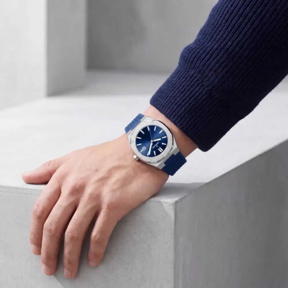 Tornado-TORNADO Aurora Twilight T23003-SSNN Analog Quartz Blue Dial Silicone Strap Men's Watch-Wristbear-2