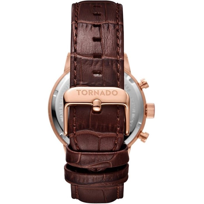 Tornado-Tornado Celestia Elite T6102-RLDI Men's Chronograph - 43mm Beige Dial-Wristbear-4