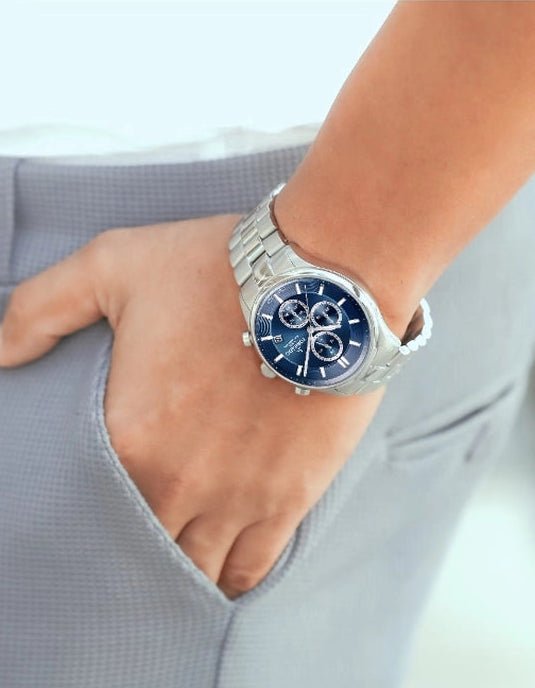 Tornado-Tornado Celestia Elite T6106B-SBSN Men's Chronograph - 42mm Blue Dial-Wristbear-5