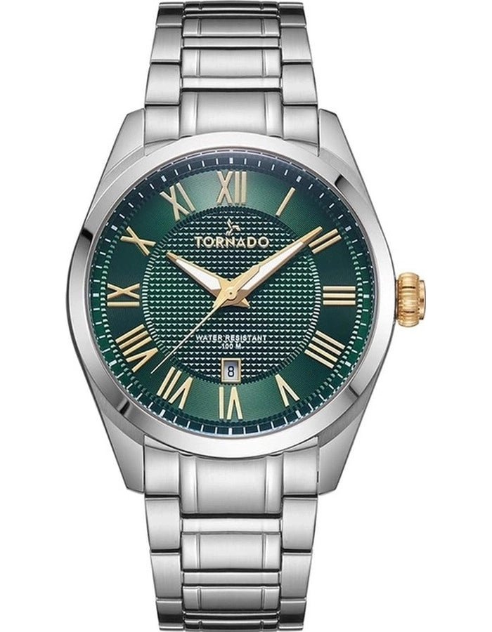 Tornado-Tornado Celestia T8007-SBSHG Men's Watch - 42mm Green Dial-Wristbear-1