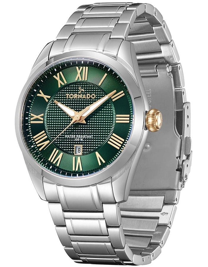 Tornado-Tornado Celestia T8007-SBSHG Men's Watch - 42mm Green Dial-Wristbear-2