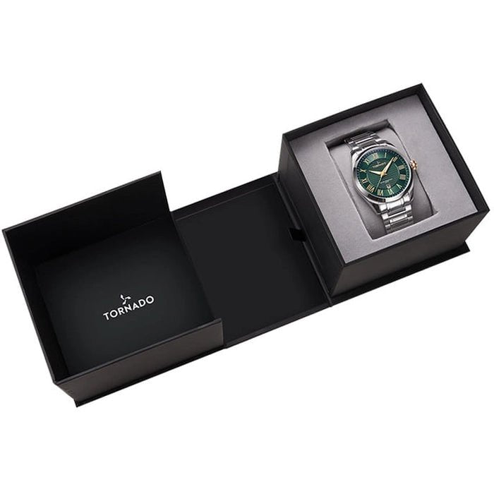 Tornado-Tornado Celestia T8007-SBSHG Men's Watch - 42mm Green Dial-Wristbear-3