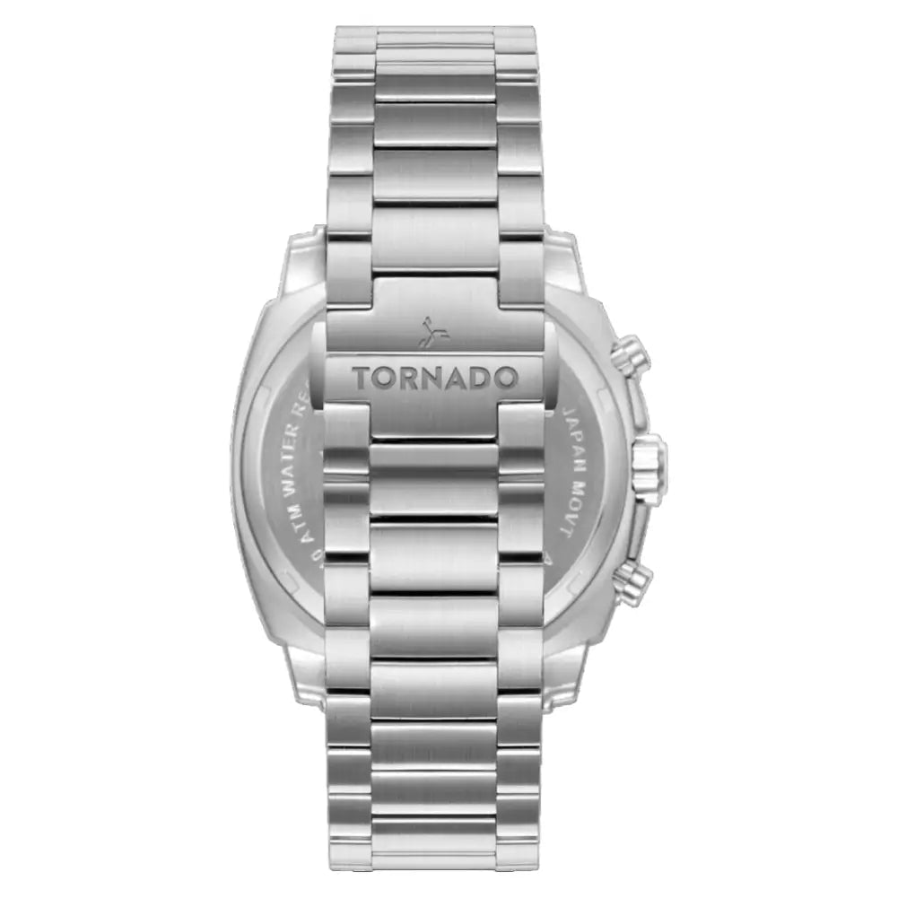 Tornado-TORNADO Gift Box T25104S-SBSW-B Chronograph Quartz Silver Sand-Textured Dial Stainless Steel Bracelet Men's Watch-Wristbear-5