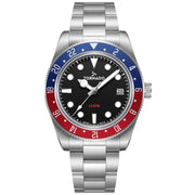 Tornado-TORNADO Lumina Date Just T24006-SBSB Analog Quartz Black Dial Stainless Steel Bracelet Men's Watch-Wristbear-1
