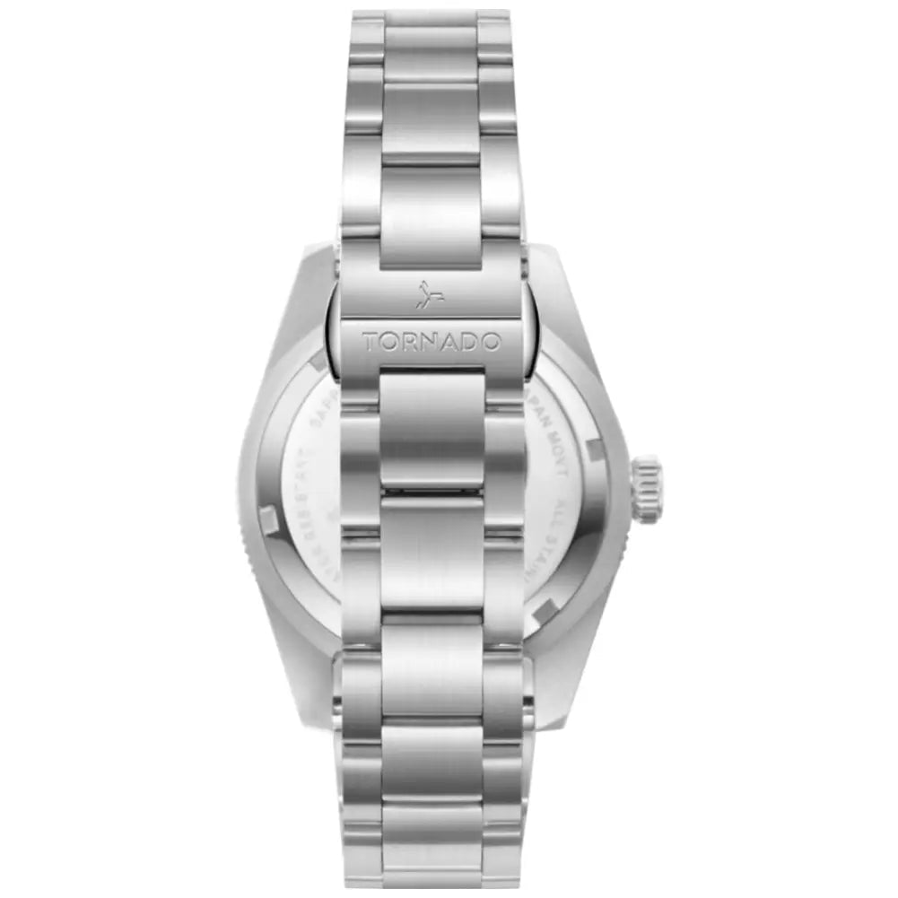Tornado-TORNADO Lumina Date Just T24006-SBSB Analog Quartz Black Dial Stainless Steel Bracelet Men's Watch-Wristbear-6