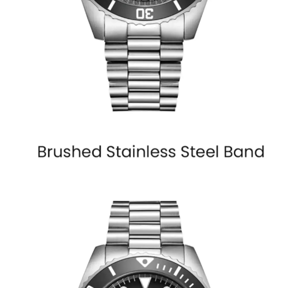 Tornado-TORNADO Lumina T22001-SBSB Analog Quartz Black Dial Stainless Steel Bracelet Men's Watch-Wristbear-5