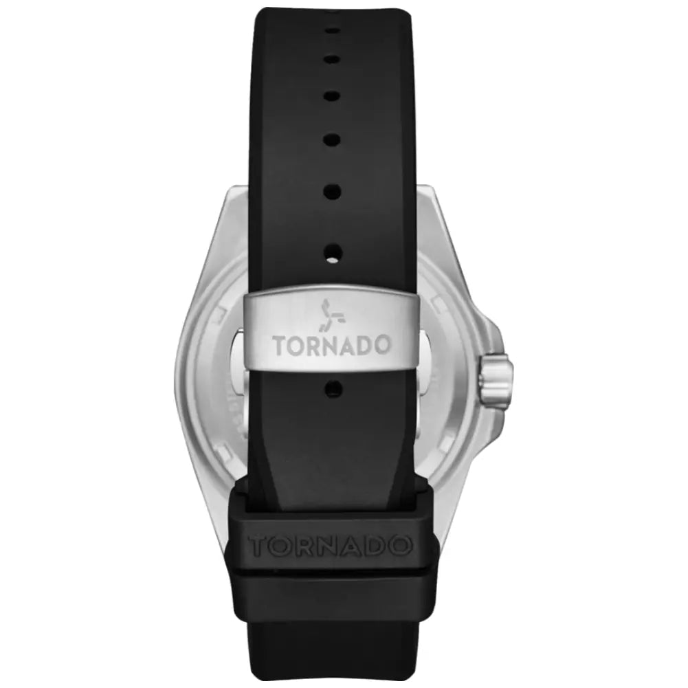 Tornado-TORNADO Lumina T22001-SSBB Analog Quartz Onyx Black Dial Black Silicone Strap Men's Watch-Wristbear-7