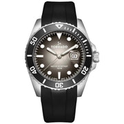 Tornado-TORNADO Lumina T22001-SSBB Analog Quartz Onyx Black Dial Black Silicone Strap Men's Watch-Wristbear-1
