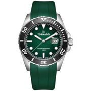 Tornado-TORNADO Lumina T22001-SSHH Analog Quartz Green Dial Green Silicone Strap Men's Watch-Wristbear-1