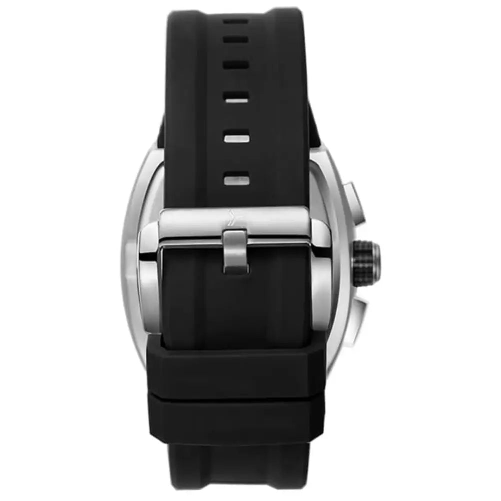 Tornado-TORNADO Xenith T23105-SSBB Multi-Function Quartz Black & Silver Skeleton Dial Black Silicone Strap Men's Watch-Wristbear-5
