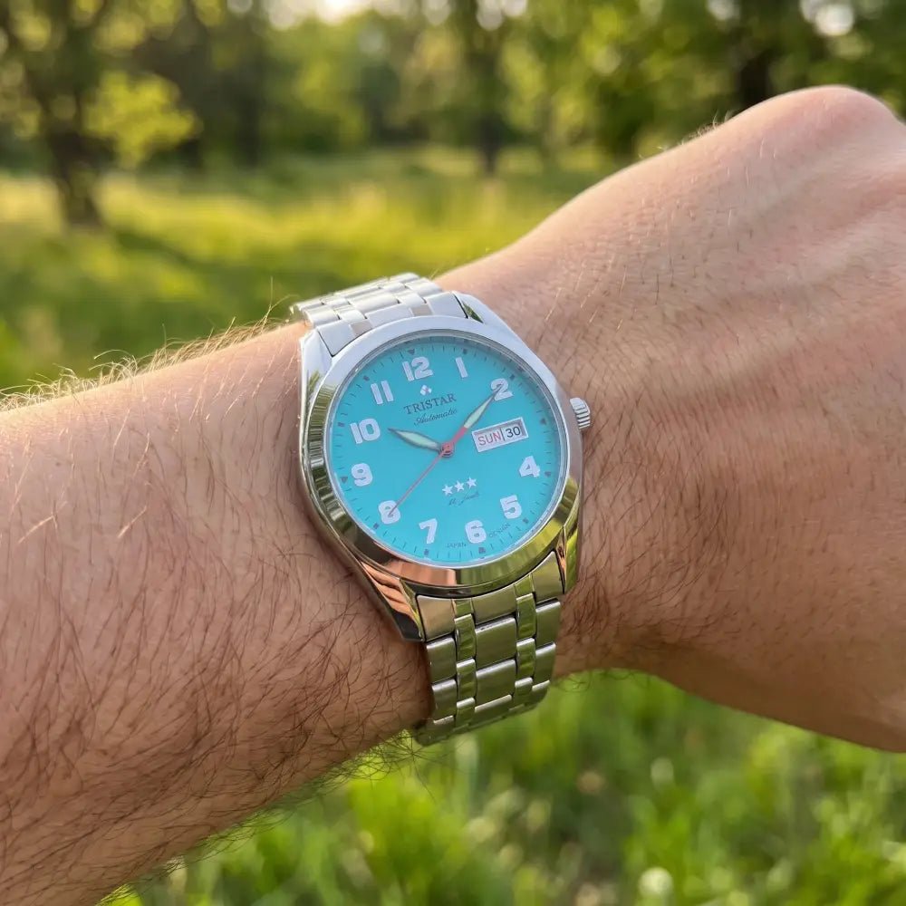 Tristar-Tristar BA Series BA32NMSSM03 Automatic Turquoise Dial Stainless Steel Men's Watch-Wristbear-2