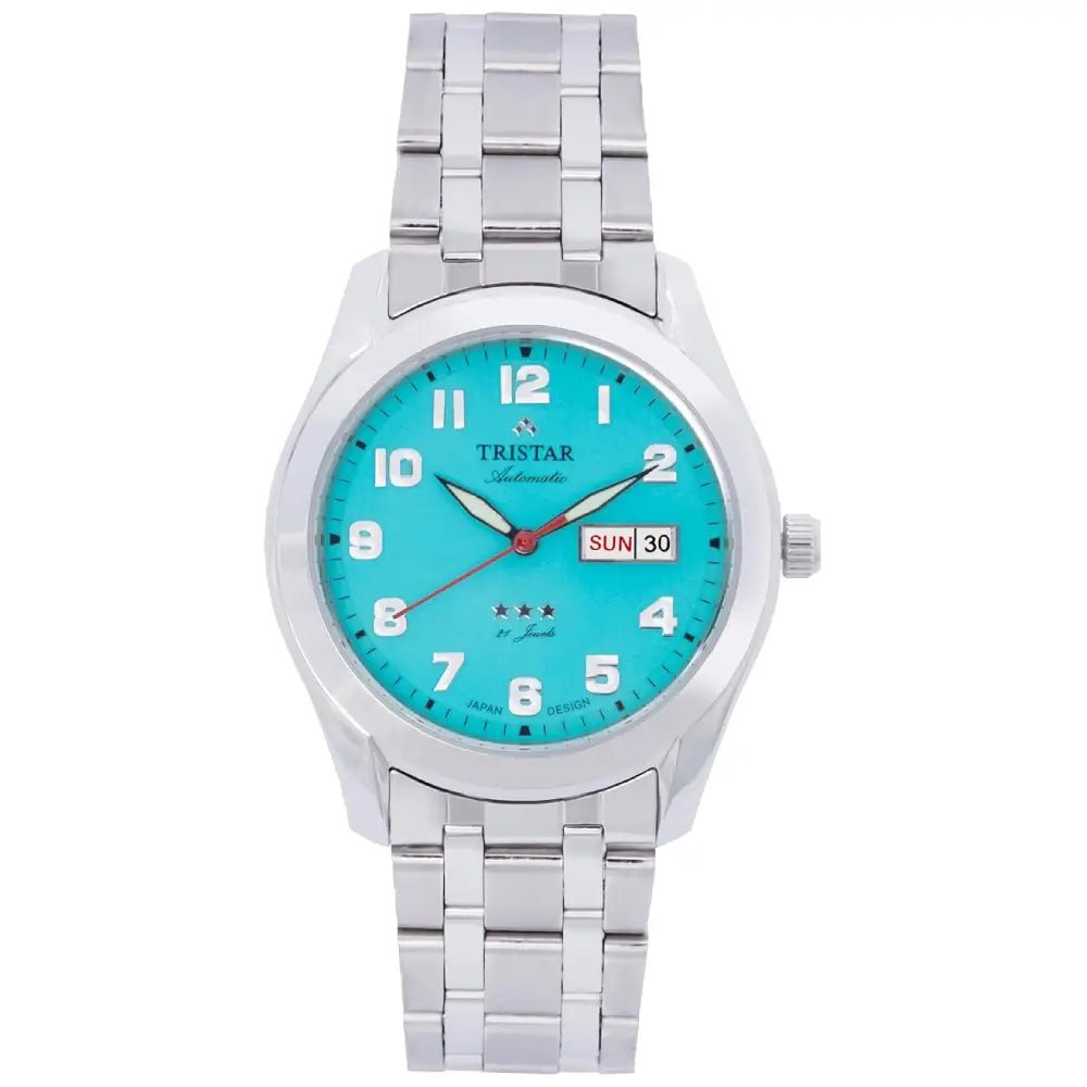 Tristar-Tristar BA Series BA32NMSSM03 Automatic Turquoise Dial Stainless Steel Men's Watch-Wristbear-1
