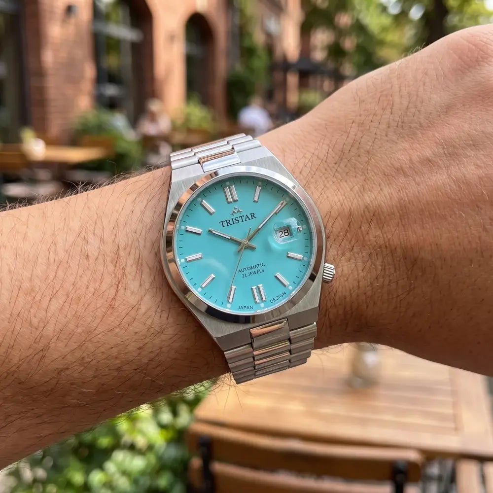 Tristar-Tristar NJ31NMSSM02 Automatic Tiffany Blue Dial Sapphire Stainless Steel Men's Watch-Wristbear-2