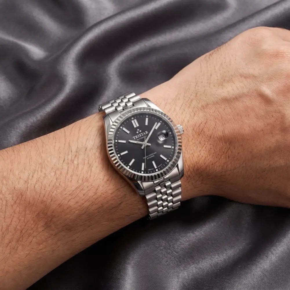 Tristar-Tristar RD31BMSSM02 Automatic Black Dial Sapphire Stainless Steel Men's Watch-Wristbear-2