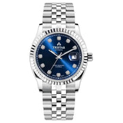 Tristar-Tristar RD41DMSSM02 Automatic Navy Blue Sunburst Dial Sapphire Stainless Steel Men's Watch-Wristbear-1