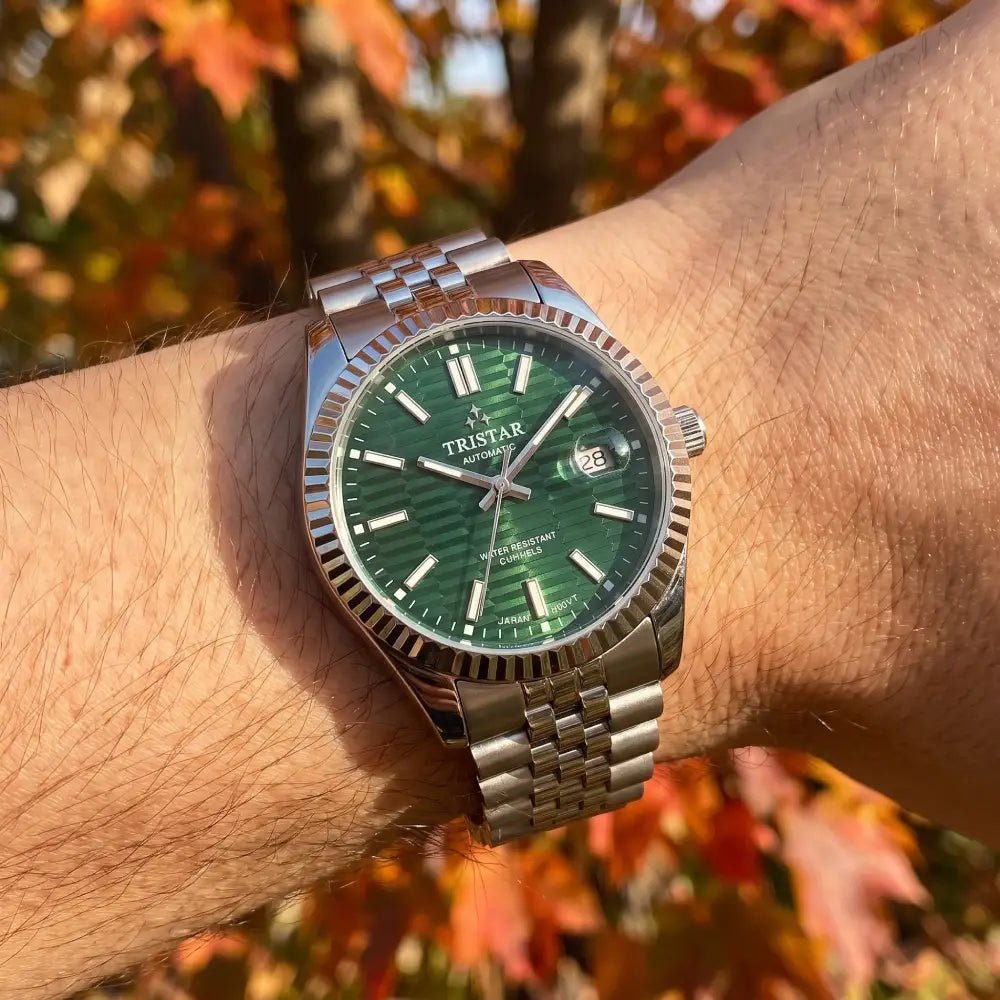 Tristar-Tristar RM31GMSSM02 Automatic Green Fluted Dial Sapphire Stainless Steel Men's Watch-Wristbear-2