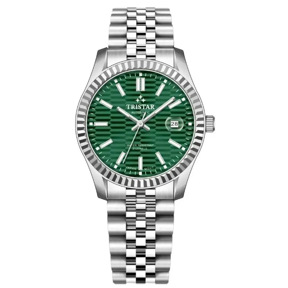 Tristar-Tristar RM31GMSSM02 Automatic Green Fluted Dial Sapphire Stainless Steel Men's Watch-Wristbear-1