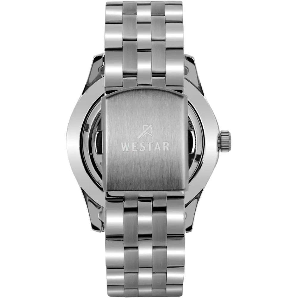 Westar-Westar 80018STN103 Automatic Black Dial Stainless Steel Bracelet Men's Watch-Wristbear-5