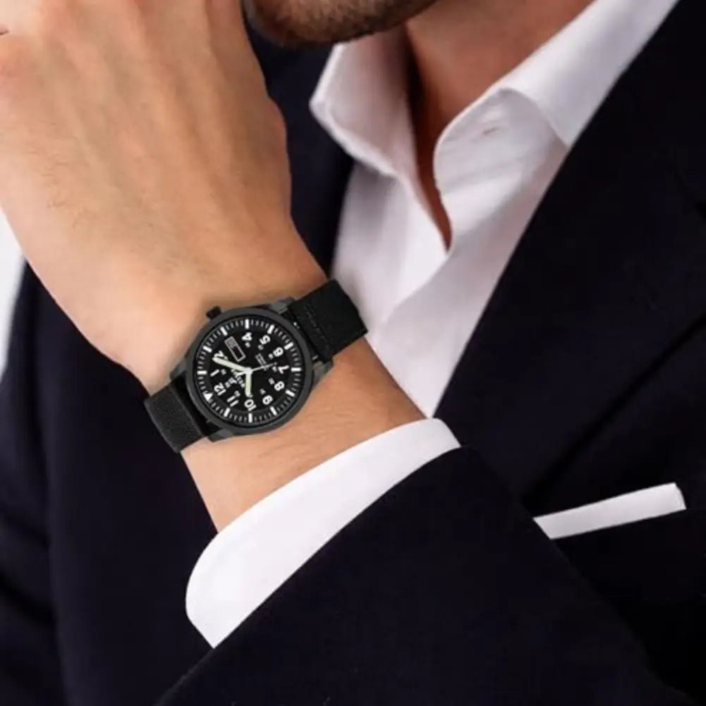 Westar-Westar 80019BBN103 Automatic Black Dial Black Textile Strap Men's Watch-Wristbear-2