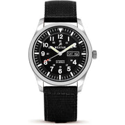 Westar-Westar 80019STN103 Automatic Black Dial Black Textile Strap Men's Watch-Wristbear-1
