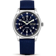 Westar-Westar 80019STN144 Automatic Blue Dial Blue Textile Strap Men's Watch-Wristbear-1