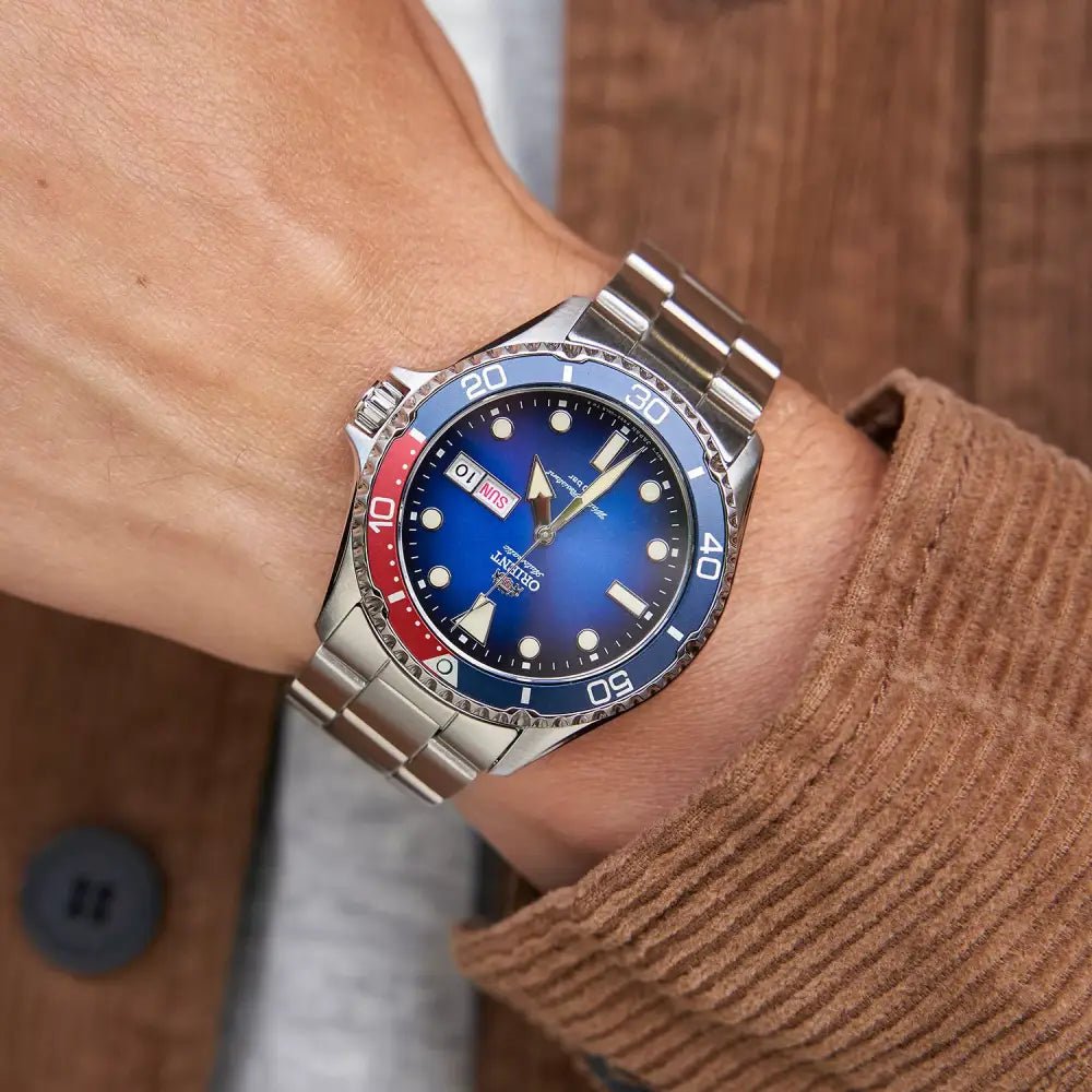 Wristbear-Orient Mako 40 RA-AA0812L Automatic Blue Gradient Dial Stainless Steel Men's Dive Watch-Wristbear-3