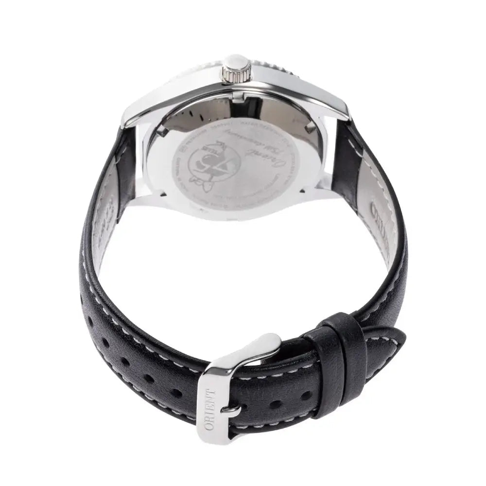 Orient Mako 40 x Peanuts 75th Anniversary Limited Edition RA-AC0Q08S Automatic White Dial Leather Strap Men’s Watch - shop_name WristbearRA-AC0Q08S